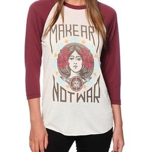 Obey baseball tee Make Art Not War